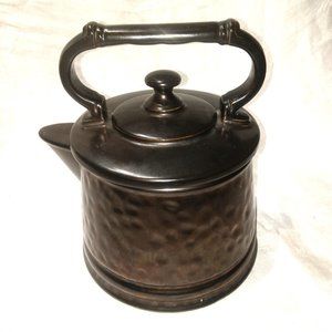 McCoy Vintage Cookie Jar Cabin Cottage Decor Rustic Bronze PotteryTeapot